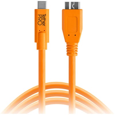 TETHERPRO USB TYPE-C MALE TO MICRO-USB 3.0 TYPE-B MALE CABLE CUC3315-ORG