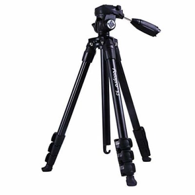 FOTOPRO S3 4-SECTION 57 INCH ALUMINUM PHOTO & VIDEO TRIPOD WITH 2 WAY PANHEAD PAYLOAD - 2.5KG (BLACK) | Tripods Stabilizers and Support