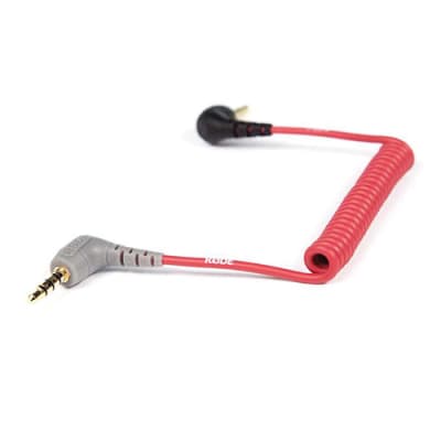 RODE SC7 3.5MM RIGHT-ANGLE TRS TO 3.5MM RIGHT-ANGLE TRRS COILED ADAPTER CABLE FOR SMARTPHONE | Audio