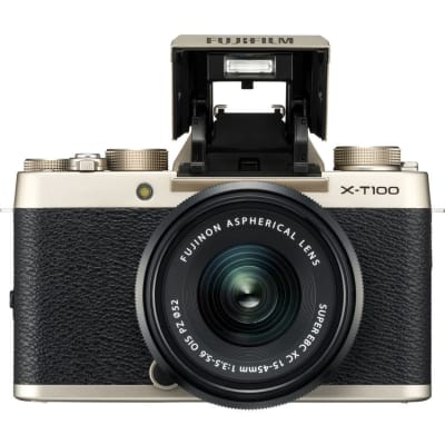 FUJI X-T100 WITH 15-45MM KIT EE ID CHAMPAGNE GOLD