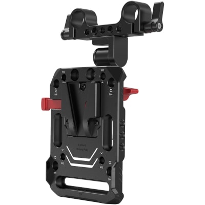 SMALLRIG 2991 V-LOCK BATTERY PLATE WITH 15MM ROD CLAMP & ADJUSTABLE ARM