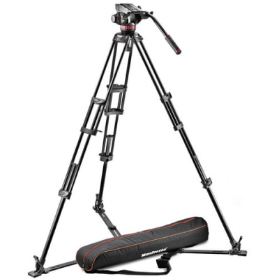 MANFROTTO 502A VIDEO HEAD, 546GB TRIPOD, AND CARRY BAG BUNDLE