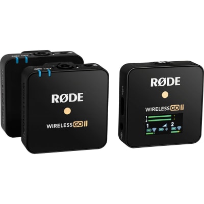 RODE WIRELESS GO II 2-PERSON COMPACT DIGITAL WIRELESS MICROPHONE SYSTEM/RECORDER (2.4 GHZ, BLACK)