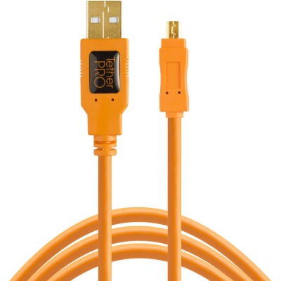 TETHERPRO USB 2.0 TYPE-A MALE TO MINI-B MALE CABLE CU8015-ORG